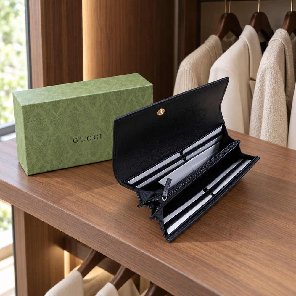 Gucci Ophidia GG Leather Long Flap Wallet - Picture 5 of 6